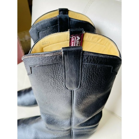 VTG MEN’s Black Custom Ammons Western COWBOY Boots main image 8